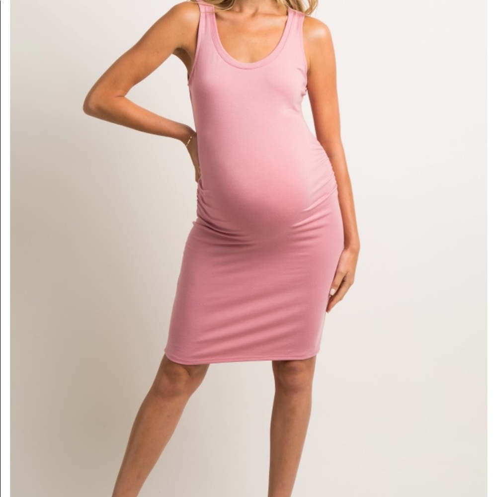 Pink maternity dress